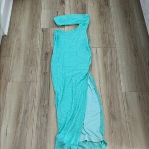 Windsor Turquoise Sequin Prom Dress